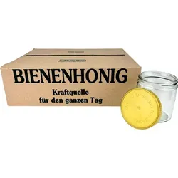 Neutrales Schraubglas 500g mit goldenem Deckel von Bienen Schmidt