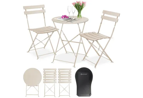 KESSER Bistrotisch 3-teilig mit klappbaren Stühlen in braun von Kesser