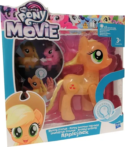 Hasbro C3330 My Little Pony The Movie Leuchtende Freunde Ponyfigur Applejack orange 15 cm
