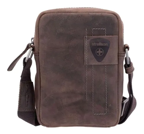 Strellson Umhängetasche Richmond Clint Shoulderbag XSVZ - Elegante Umhängetasche aus fein genarbtem Rindsleder, mit Reißverschluss und verstellbarem Schulterriemen – ideal für stilvolle Auftritte.
