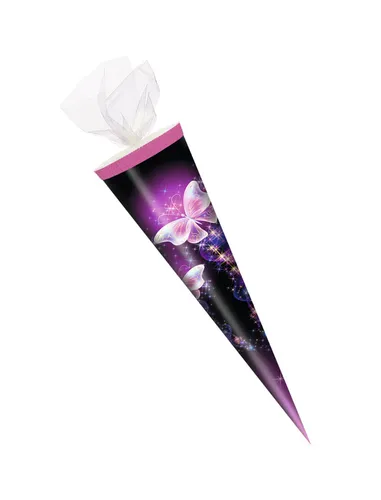 Schultüte / Zuckertüte / 35cm / rund / Tüllverschluss / 