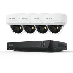 Reolink Überwachungskamera PoE Set RLK8-800V4 - 4K Sicherheit für Innen und Außen - Überwachungskameras mit 4K Bildqualität und 125° Superweitwinkel für umfassende Sicherheit. Mit intelligenter Erkennung und wetterfestem Design für Rund-um-die-Uhr Schutz.