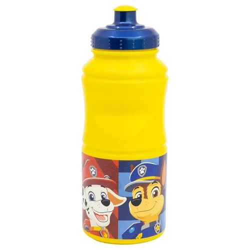 Stor Kinder Trinkflasche Paw Patrol 380ml Kunststoff Wiederverwendbar mit Auslaufsicherem Verschluss Rutschfest BPA-frei