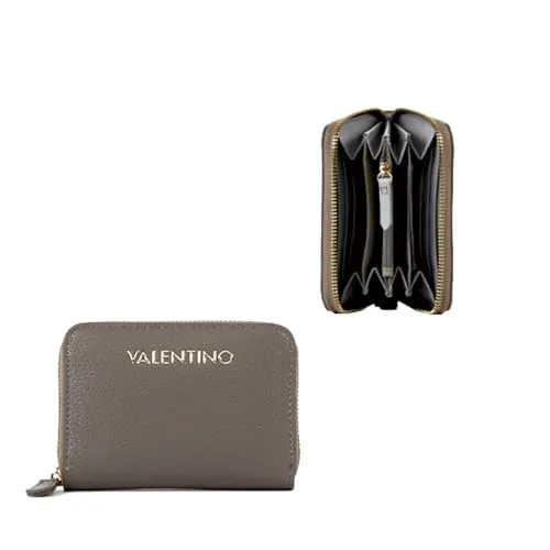 Valentino Alexia Zip Around Geldbörse in Grau/Multi - Elegante Geldbörse mit zeitlosem Design, mehreren Fächern für Karten und Münzen sowie einem sicheren Druckknopf-Fach für Wertsachen. Ideal für jeden Anlass und angenehm in der Hand.