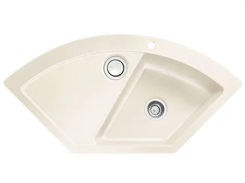 Systemceram Mera Eck Magnolie Keramikspüle von systemceram