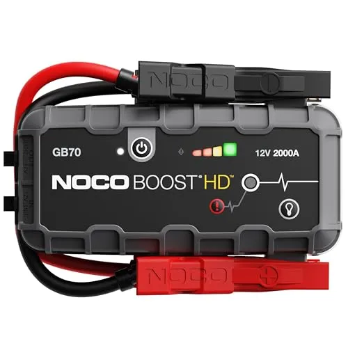 NOCO Starthilfe-Powerbank Boost HD GB70 - 12V, 2000A Spitzenstrom, ideal für Diesel- und Benzinmotoren bis 8 Liter, inkl. LED Taschenlampe und robustem Design