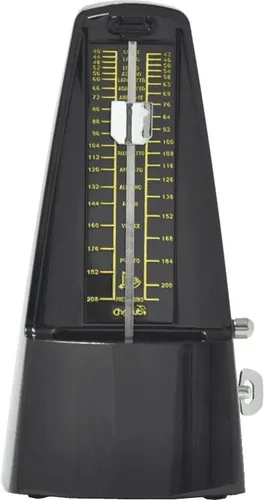 Cherub Metronom WSM-330 Hochglanz Schwarz - Instrumentenzubehör mit präzisem mechanischem Mechanismus und klar hörbarem Klang, ideal für Musiker, die Wert auf Genauigkeit legen.