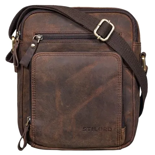 STILORD 'Darius' Umhängetasche Herren Leder - Vintage Messenger Bag - Hochwertige Messenger-Bag aus echtem Leder mit drei Hauptfächern für optimale Organisation. Ideal für Herren, die Stil und Funktionalität schätzen!