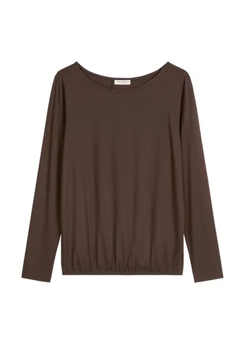 Marc O'Polo DENIM Kurzarmhemd Jersey Blouse in Shaded Brown