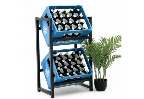 DanDiBo Flaschenregal 2 Kisten Schmal in schwarz von DanDiBo