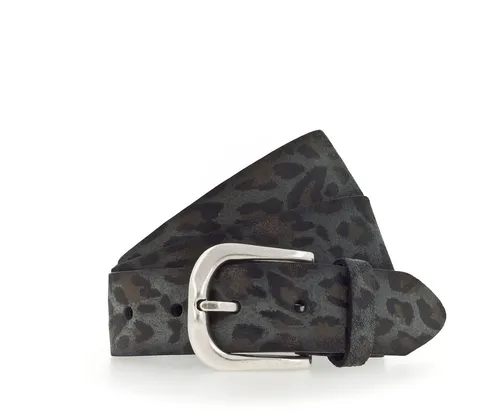 Vanzetti Ledergürtel Animal Scouting grau W85 - Gürtel aus 100% Leder im stylischen Leopardenmuster, ideal für einen casual Look und perfekt für modebewusste Frauen.