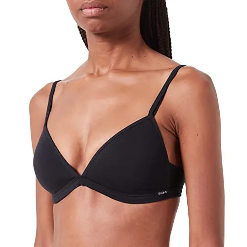 Skiny Damen Cotton Essentials Bügelloser BH, Schwarz, 70A EU - Klassischer Triangel-BH ohne Bügel aus hochelastischer Baumwolle, ideal für Komfort und ein schönes Dekolleté. Perfekt für den Alltag.