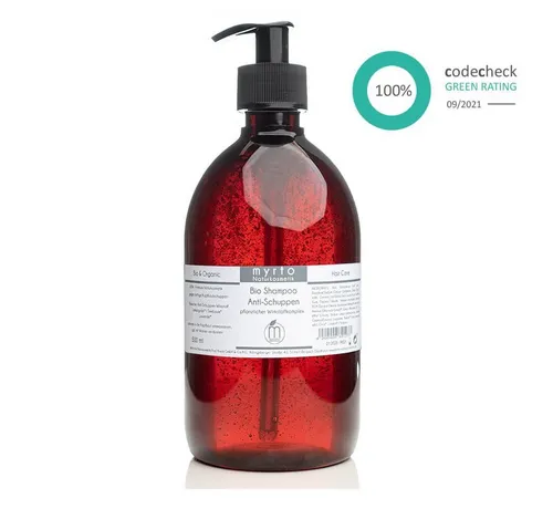 myrto Naturkosmetik Kopfhaut-Pflegeshampoo Bio Wirkstoff Shampoo Anti-Schuppen - bei fettigen Schuppen, naturreine ätherische Öle, frei von Alkohol, emulgatorfrei