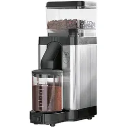 Moccamaster Kaffeemühle KM5 Polished Silver - Kaffeemühlen, elektrische Scheibenmahlwerk für präzises Mahlen, stufenlose Mahlgradeinstellung und 250g Bohnenbehälter für vielfältige Zubereitungsarten.