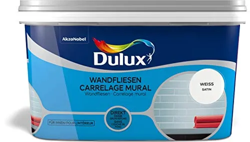 Dulux Fresh up WANDFLIESENFARBE SAT WEISS, 2 L, 5280687, Weiss seidenmatt