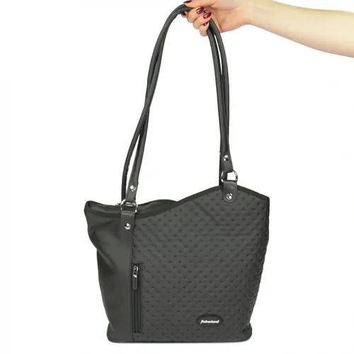 Haberland Melanie Klickfix Lenkertasche Rucksack schwarz - Praktische Lenkertasche und Rucksack in einem, mit 5 L Kapazität und Schulterriemen. Ideal für Radsport, kompatibel mit allen Fahrrädern. Robustes Kunstleder sorgt für Langlebigkeit.