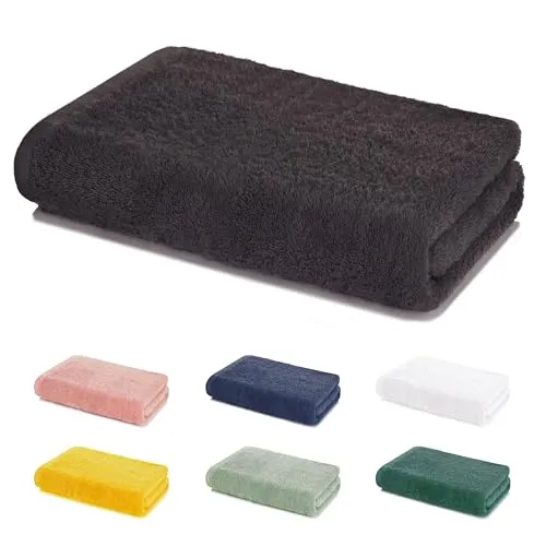 Lavea® Mexico Saunatuch Frottier aus 100% Baumwolle, Saunahandtuch für Damen und Herren, Walkfrottier 500 g/m², 60 °C, trocknergeeignet, Standard 100 by Oeko-TEX Zertifiziert, 80 x 200 cm, Anthrazit
