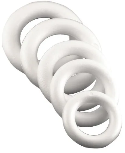 Unbekannt Styropor Ringe, 5 Stück, 12 cm, Vollmaterial / 5 Stück