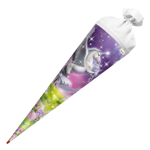 Roth Motiv-Schultüte, Magic Pegasus, 70cm, rund, Rot(h)-Spitze, Filzverschluss,