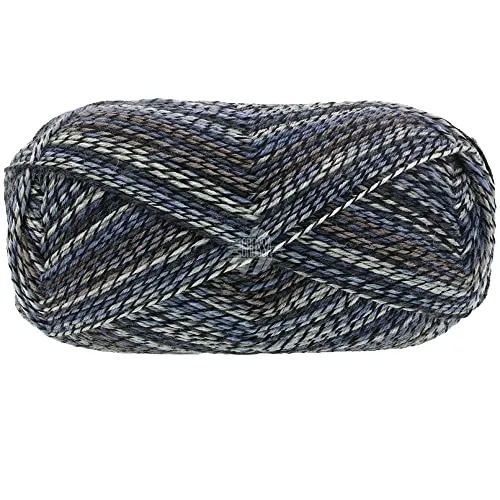 MEILENWEIT 100g Denim Mix Black Blue 4658 - Hellgrau/Schwarz/Jeansblau/Taupe/Dunkelgrau/-blau/Ecru