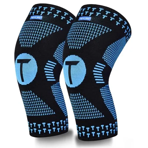 Teylam Kniebandage Männer/Damen,Arthritis bandage knie 2er set | Medizinischer Knieschoner für Meniskusriss, Arthritis, ACL, Kompression kniestütze für Basketball, Yoga, Laufen, M