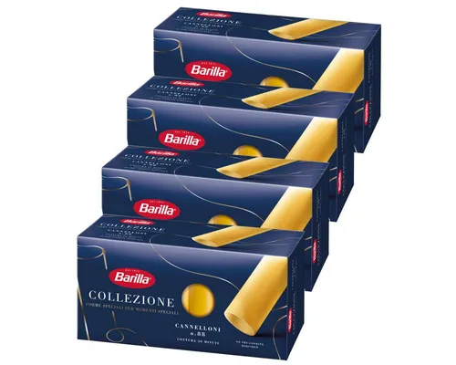 Barilla Nudeln, Barilla Cannelloni La Collezione Pasta aus Hartweizen 250g 4er Pack