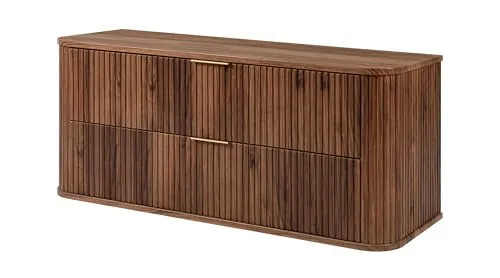 3E 3xE living.com Badezimmerschrank, Eiche-Nussbaum, 120 x 51,7 x 41,5 cm