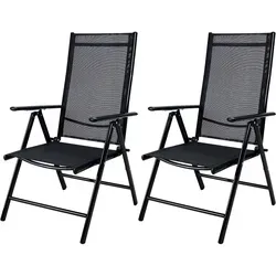 CASARIA® Aluminium Gartenstuhl Bern Klappbar Anthrazit 2er Set