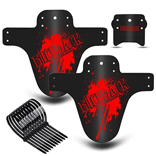 NICEDACK MTB Schutzbleche,Fahrrad Mudguard 2 Stücke MTB Mud Guard Mountainbike Hinten und Vorne Schlamm schaber Spritzschutz (A-Schutzbleche, A-Rot)
