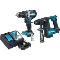 Makita DLX 2278 RA1 Akku Kombo Kit mit DHP 484 und DHR 171 - Vielseitiges Akku-Komplettset für professionelle Anwendungen: DHP 484 Schlagbohrschrauber und DHR 171 Bohrhammer mit bürstenlosem Motor, LED-Beleuchtung und praktischem Zubehör für effizientes Arbeiten.