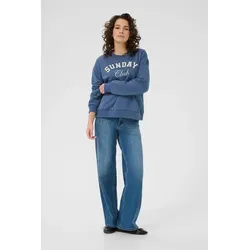 Kaffe Sweatshirt in Blau - L - Herren-Pullover mit Rundhalsausschnitt, grafischem Print und geradem Schnitt, ideal für lässige Looks und besonderen Tragekomfort.