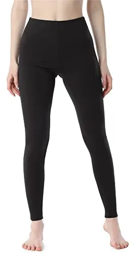 Bellivalini Damen Lange Leggings aus Baumwolle BLV50-198 (Schwarz, S)