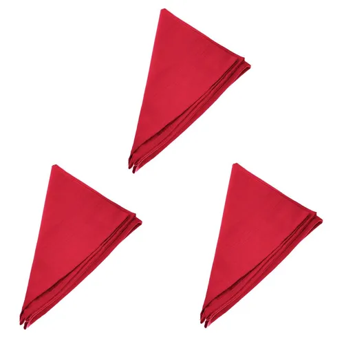 3er Pack Textil Servietten 45 x 45cm 100% Baumwolle 4 seitig eingesäumt Rot