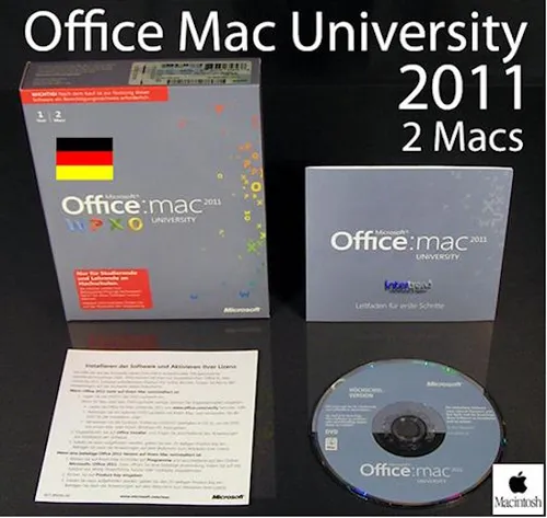 Microsoft Office Mac 2011 University 2 Mac Box + DVD OVP NEU