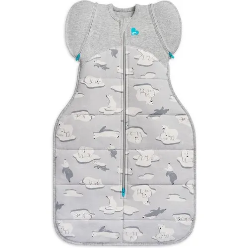 Love to DreamTM Swaddle UpTM Übergangspucksack - Südpol grau - Babyschlafsäcke mit cleveren abnehmbaren Flügeln für einen sanften Übergang vom Pucken und TOG 3.5, ideal für kühle Nächte unter 16 °C.