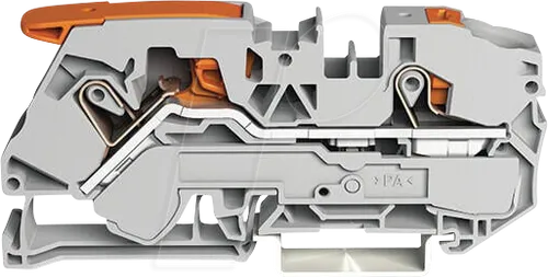 WAGO 2116-5201 - 2-Leiter-Durchgangsklemme, mit Hebel und Drücker 16 mm², grau