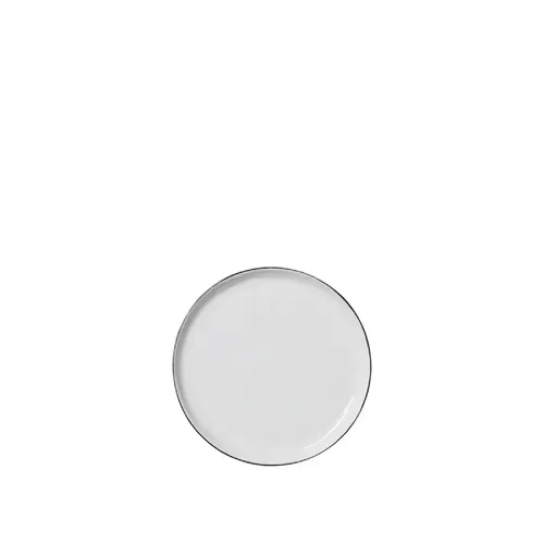 Broste Copenhagen Salt Dessert Teller White w/Black Rim Ø 18 cm