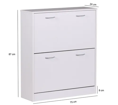 FineBuy Schuhkipper Kiel – Moderner Schuhschrank für 20 Paar Schuhe - Schuhschrank in modernem Design, ideal für enge Flure, bietet Platz für bis zu 20 Paar Schuhe und passt perfekt in kleine Dielen.