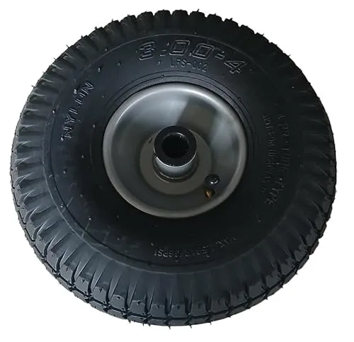 RLW-Gerätevertrieb Sackkarrenrad 260x85 (3.00-4) /4PR Luftrad mit Schlauch mit Metallfelge und Rollenlager, Blockprofil V-6501, 150 kg Traglast, Achsnarbe: Länge 75 mm/Durchmesser 20 mm