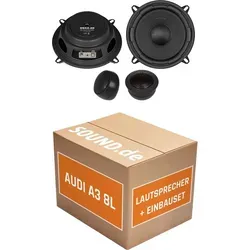Crunch DSX5.2E Lautsprecher Einbaupaket für Audi A3 8L - Komplettset für den Lautsprecher-Austausch im Audi A3 8L (1996-2003). Enthält 2x Tief-Mitteltöner, 2x Hochtöner und Zubehör für eine einfache Installation. Genießen Sie kraftvollen Klang in kompaktem Design.