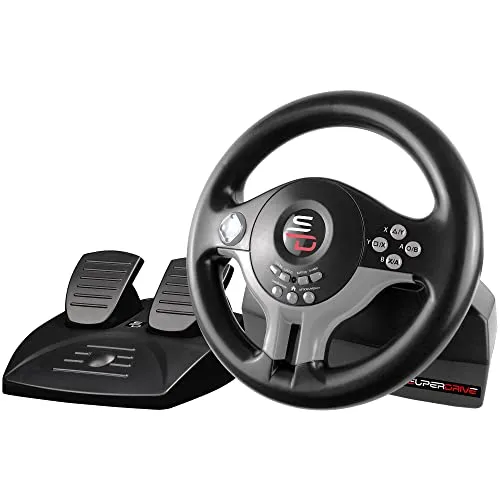 Superdrive SV 200 Steering Wheel - Lenkrad mit Pedalset für PS4, 180° Drehwinkel, programmierbar und cross-platform kompatibel