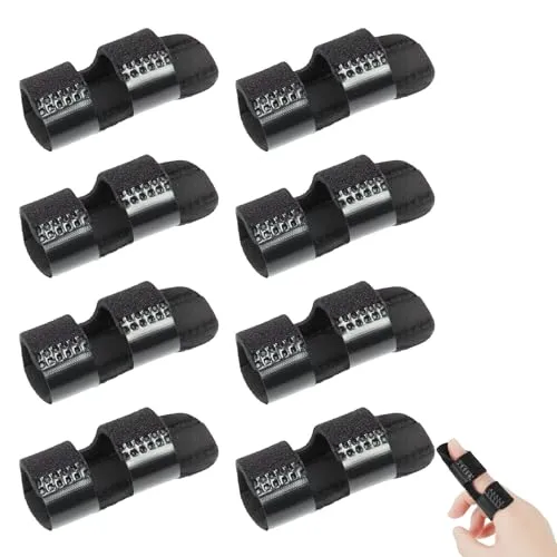DASHUI 8 Stück Fingerschiene, Verstellbare Fingerbandage | Atmungsaktive mit Metallschiene für Gebrochene, Arthritis und Geschwollene für Zeigefinger Mittelfinger Ring-& Kleiner Finger