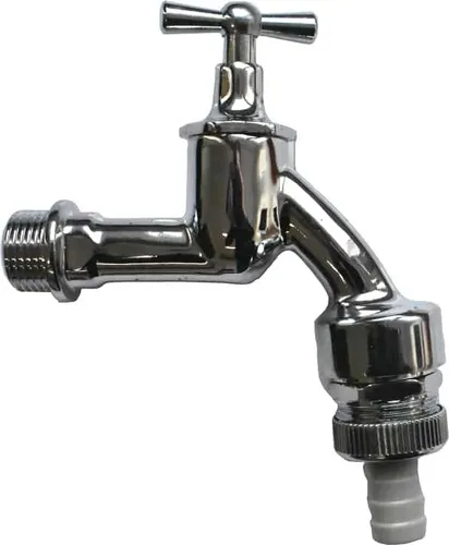 Knebel Auslaufventil poliert verchromt 3/4