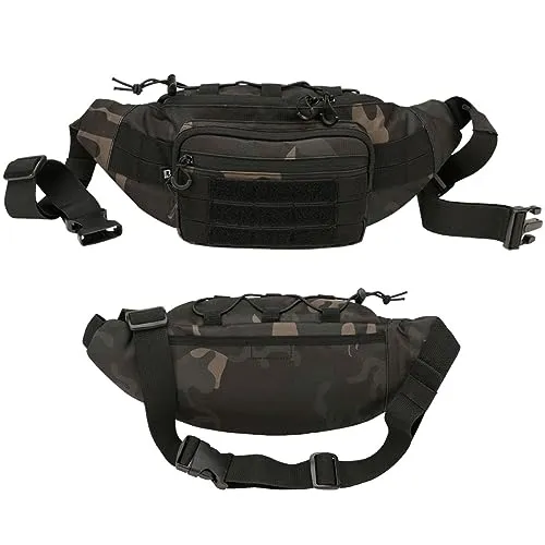Brandit Waistbeltbag Molle dark_camo - Vielseitige Gürteltasche - Gürteltasche mit großem Hauptfach, MOLLE Schlaufen und verstellbarem Hüftgurt für optimalen Tragekomfort. Ideal für Outdoor-Aktivitäten und den täglichen Gebrauch.