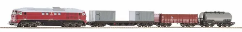 PIKO 97935 Start-Set mit Bettung BR 130 CSD + 3 Güterwagen