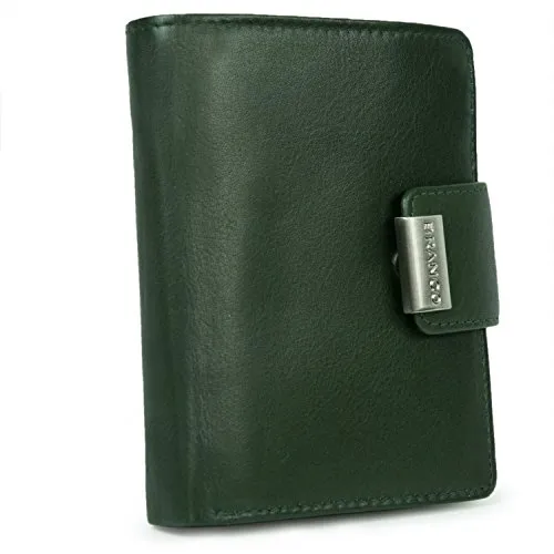 Branco Große Geldbörse für Damen - Echt-Leder in Jäger-Grün - Damen-Geldbörse in Größe L aus hochwertigem Echt-Leder, stilvoll und geräumig für all Ihre Essentials.