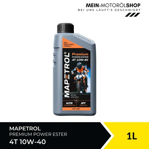 Mapetrol Power Ester 4T 10W-40 Motoröl & Getriebeöl JASO MA2 API SN 1 Liter
