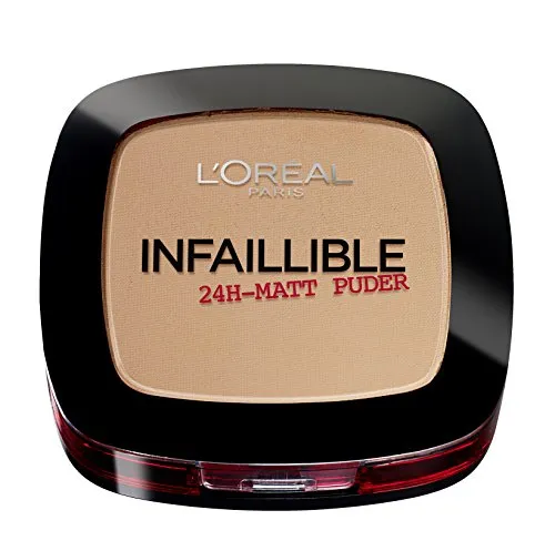 L'Oréal Paris Infaillible Puder, 245 Warm Sand/Kompaktpuder für das perfekte Finish & bis zu 24h Halt/Hautschonendes Powder für alle Hauttypen / 1 x 9 g