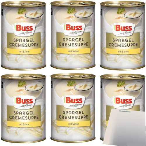 Buss SpargelcremeSuppe feiner Sahne aromatischen Gewürzen 6x400ml Dose usy Block