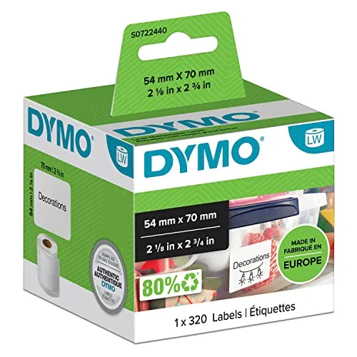 DYMO Original LabelWriter Mehrzwecketiketten 54 mm x 70 mm in weiß von DYMO
